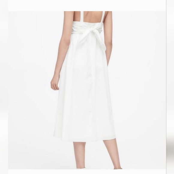 Banana Republic Beyaz Poplin Midi Dress-8 - Picture 2 of 5